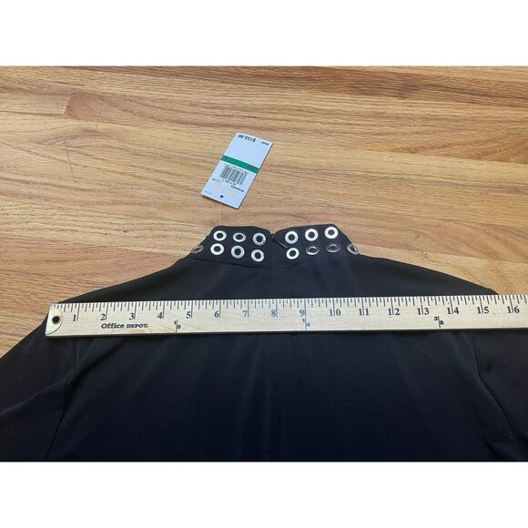 Michael Kors Women's Dress Sheath Knee Length Polyester Grommet MockNeck L Black - Picture 8 of 10